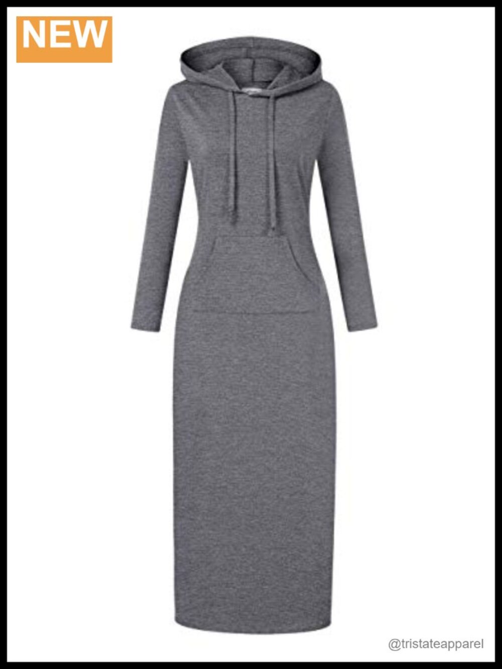 Womens Casual Hoodie Maxi Long Sleeve Pocket Dress Cotton Spandex Pullover